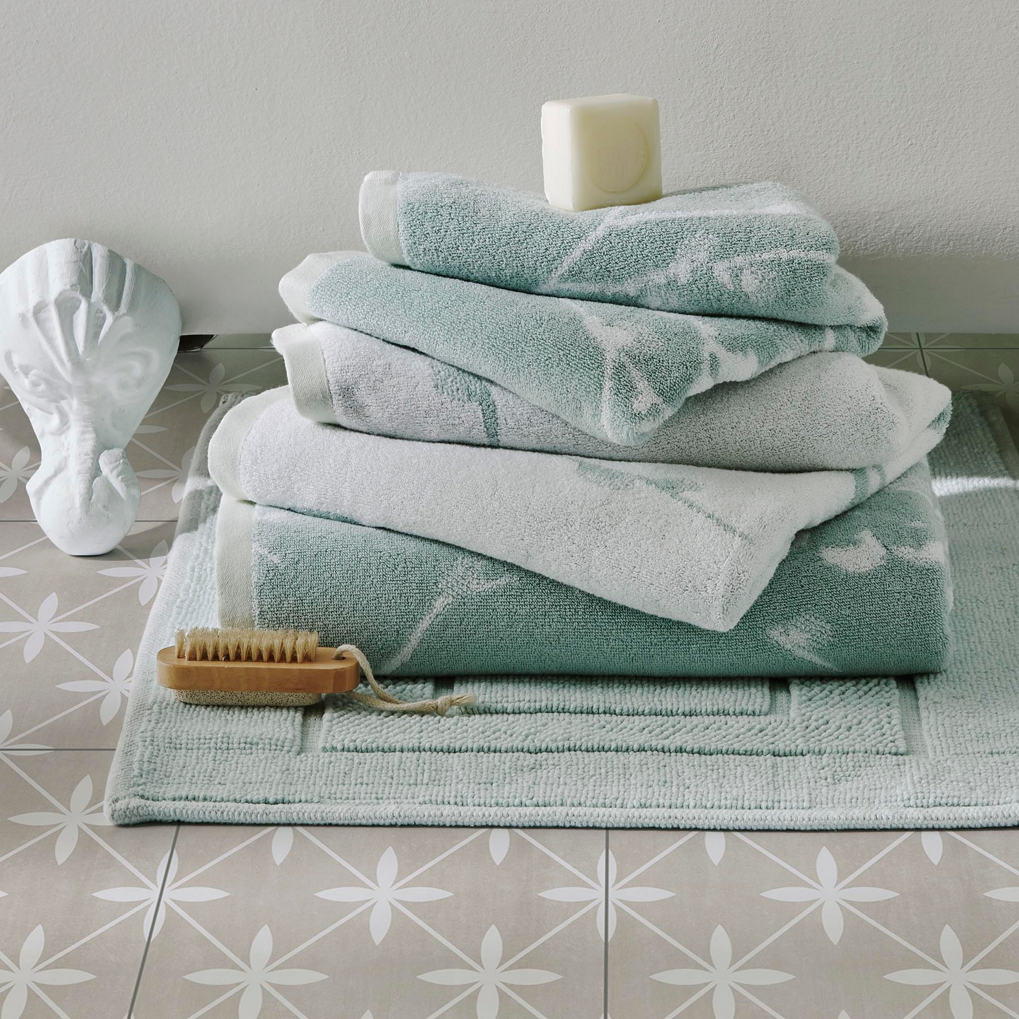 Duck egg discount blue patterned towels